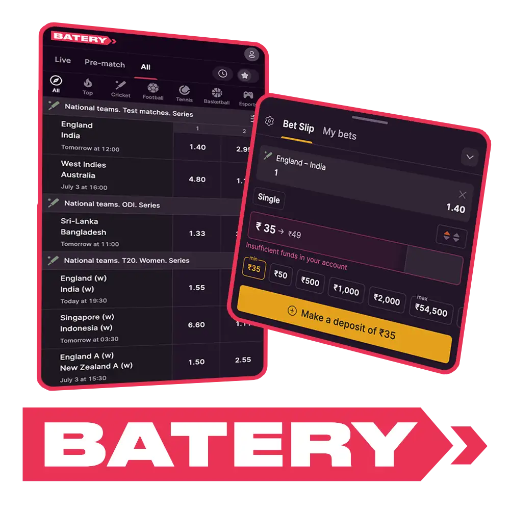 See how to place a bet easily on Batery.