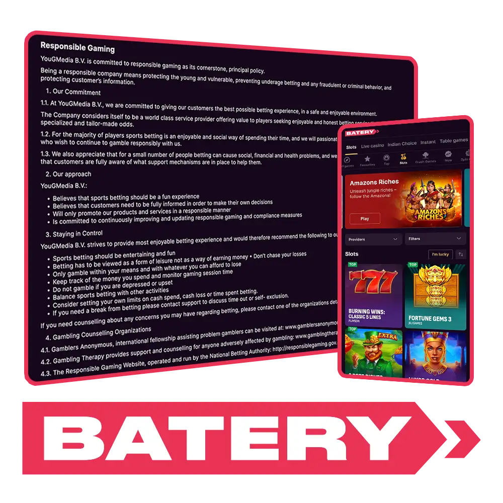 Read about responsible gaming policies on Batery.