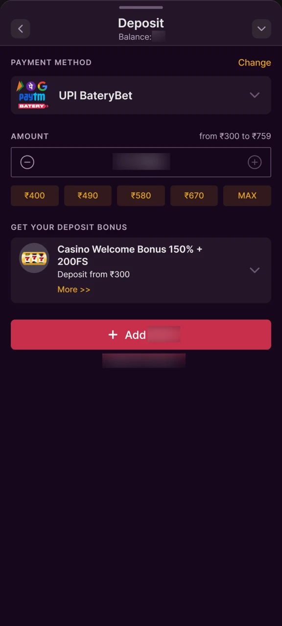 Make a deposit and the available welcome bonuses will be activated for you.