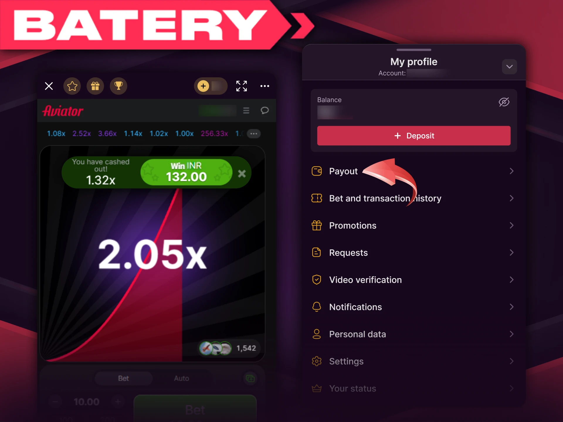 Now you can withdraw your winnings.