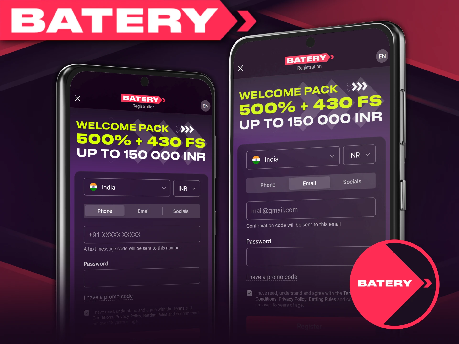 Step-by-step instructions for registering an account on Batery.